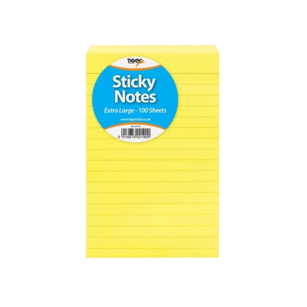 Tiger Self-Stick Notes (Pack med 100) One Size Gul Yellow One Size