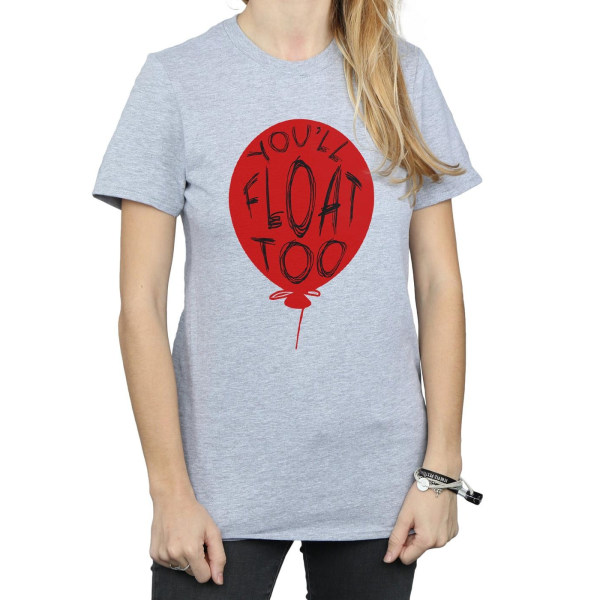It Womens/Ladies Pennywise You´ll Float Too Cotton Boyfriend T- Sports Grey XL