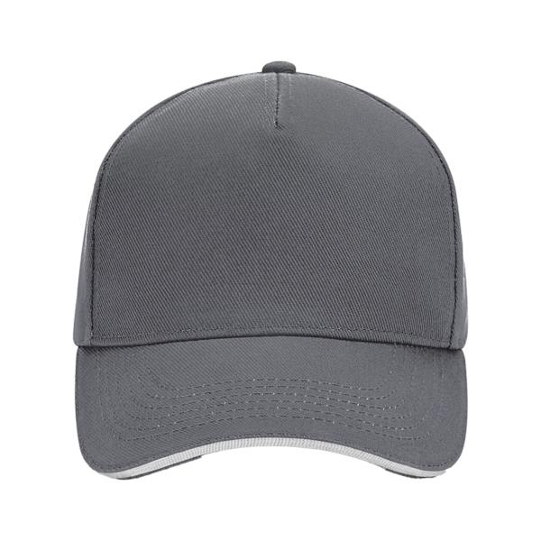 Beechfield 5 Panel Sandwich Peak Baseball Cap One Size Graphite Graphite Grey/Oyster Grey One Size