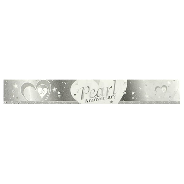 Creative Party 9 Foot Anniversary Folie Banner - Pearl One Size Silver One Size