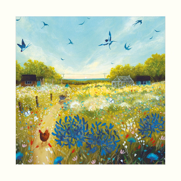 Julia Crossland Meadow Print 40cm x 40cm Grön Green 40cm x 40cm