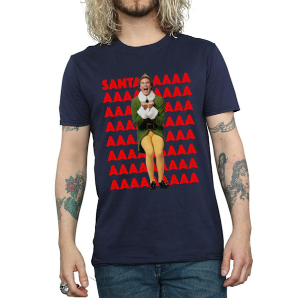Elf Herr Buddy Santa Scream T-shirt 3XL Marinblå Navy Blue 3XL
