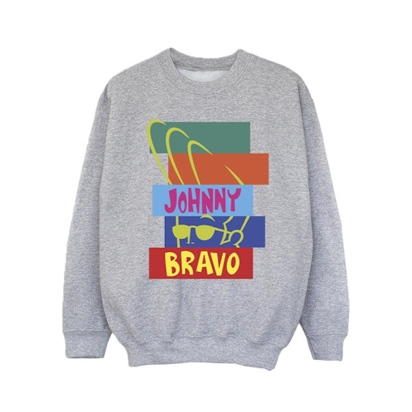 Johnny Bravo Girls Rectangle Pop Art Sweatshirt 3-4 År Sport Sports Grey 3-4 Years