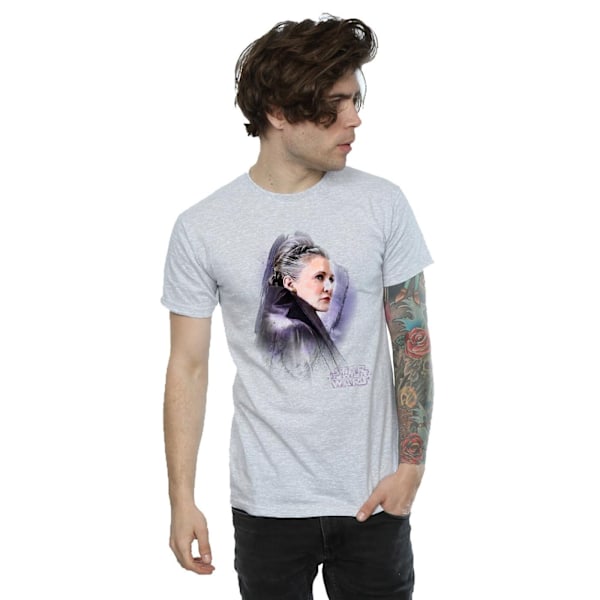 Star Wars: The Last Jedi T-shirt i borstad bomull för män med Princess Leia Sports Grey L