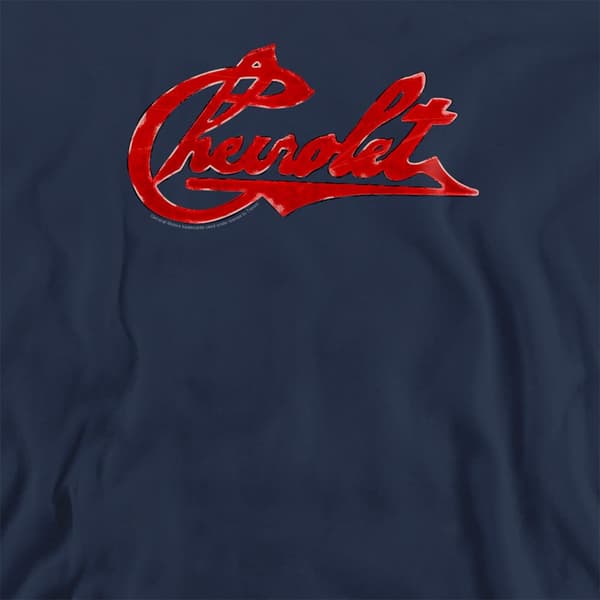 Chevrolet Unisex Vuxen Script Distressed Sweatshirt L Marinblå Navy L