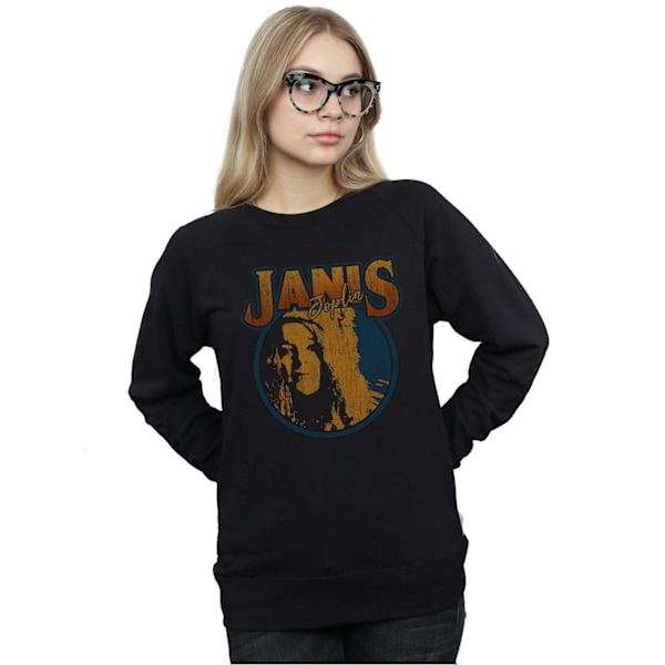 Janis Joplin Dam/Damer Sliten Cirkel Sweatshirt XXL Svart Black XXL