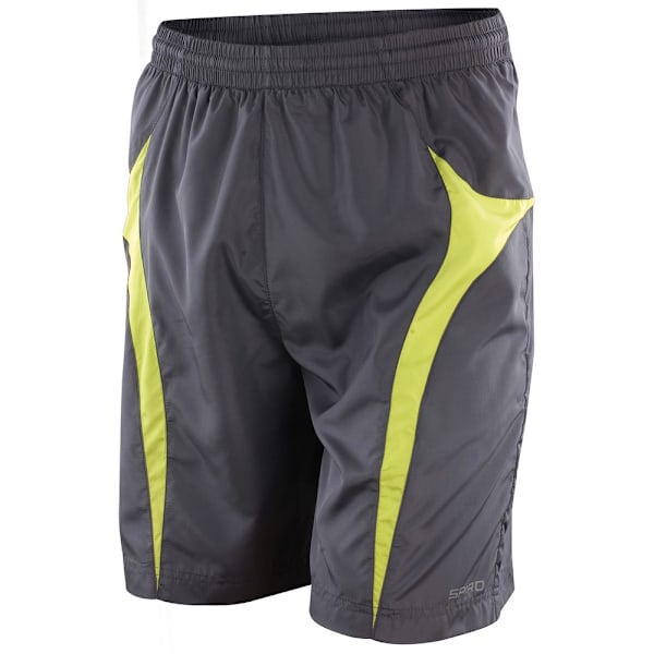Spiro Unisex Adult Team Micro-Lite Mesh Lining Shorts XXS Grå/ Grey/Lime XXS