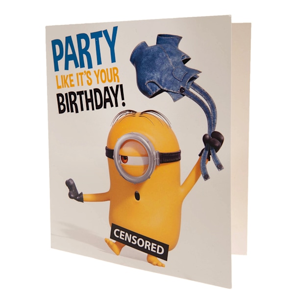 Minions Party Födelsedagskort En Storlek Vit/Gul White/Yellow One Size