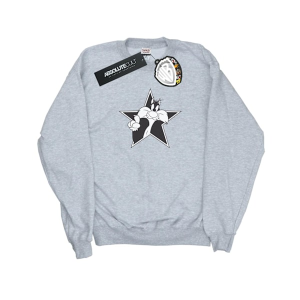 Looney Tunes Dam/Damer Sylvester Mono Star Sweatshirt S Heather Grey Heather Grey S