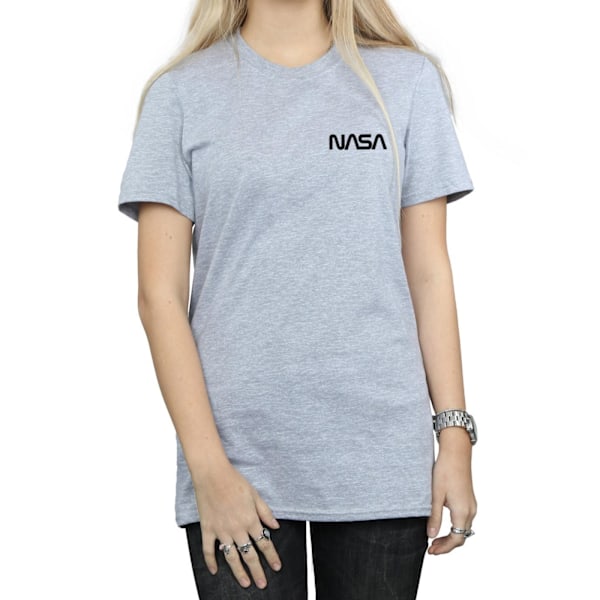 NASA Dam/Damer Modern Logo Bröst Bomull Boyfriend T-Shirt S Sports Grey S