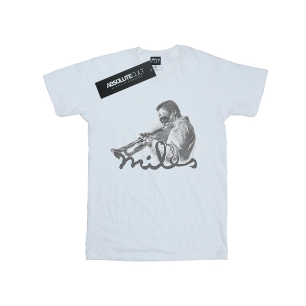 Miles Davis Dam/Damprofil Skiss Bomull Boyfriend T-shirt White 3XL