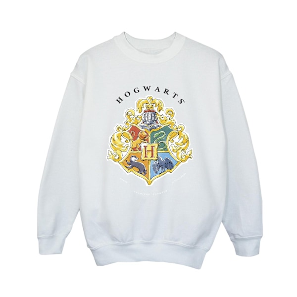 Harry Potter Pojkar Hogwarts Skolemblemsweatshirt 12-13 År White 12-13 Years