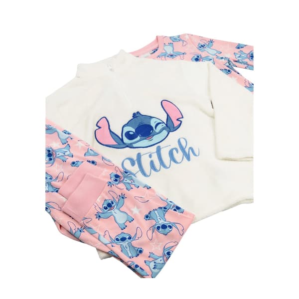 Lilo & Stitch Flickor Stitch Långärmad Lång Pyjamas Set (Förpackning Pink/White 9-10 Years