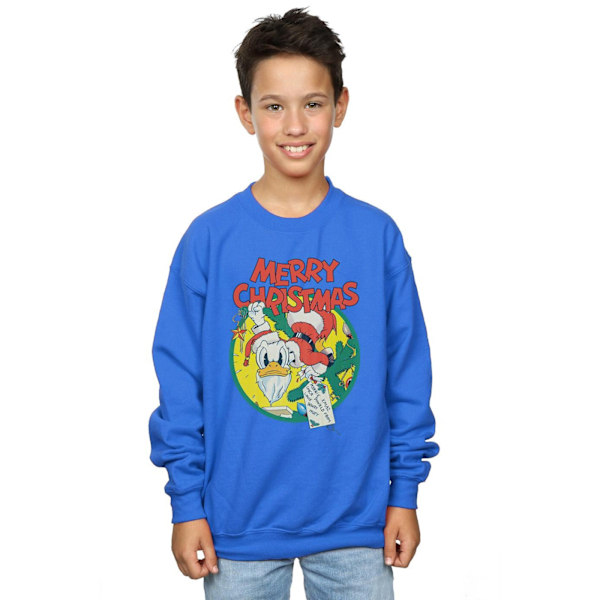 Disney Boys Donald Duck Merry Christmas Sweatshirt 12-13 år Royal Blue 12-13 Years