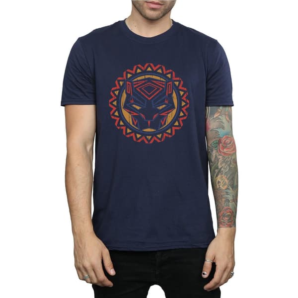 Marvel Herr Svart Panter Tribal Panter Ikon T-Shirt M Marinblå Navy Blue M