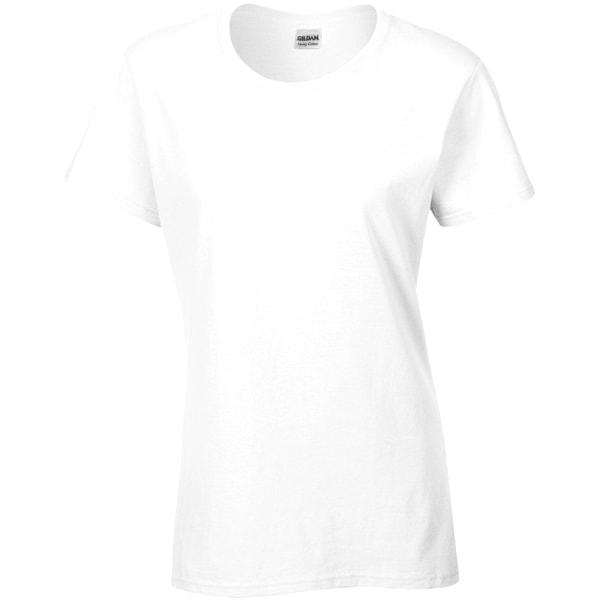 Gildan Dam/Kvinnors T-shirt med kort ärm i tung bomull, Missy Fit White XL