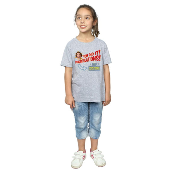 Elf Girls World´s Best Coffee Bomull T-shirt 9-11 år Sport Sports Grey 9-11 Years