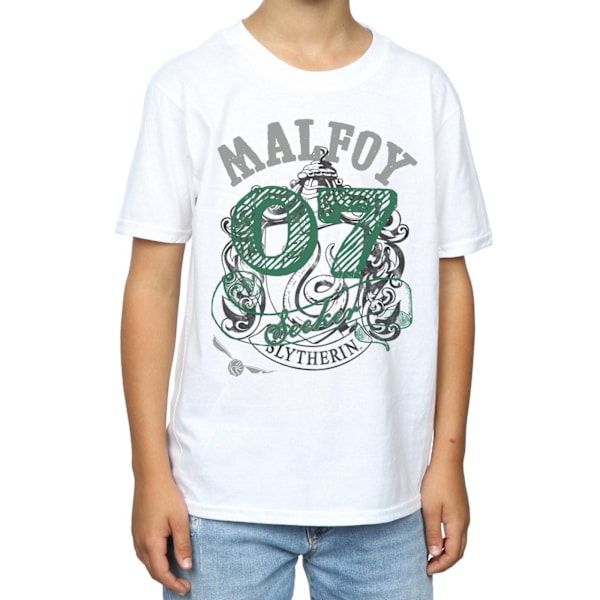 Harry Potter Boys Seeker Draco Malfoy Bomull T-shirt 9-11 år White 9-11 Years