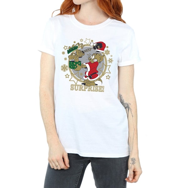 Tom And Jerry Dam/Damer Julöverraskning Bomull Pojkvän White XL