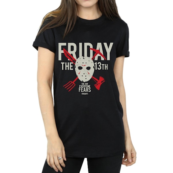 Fredag den 13:e Dam/Dam Day Of Fear Bomull Boyfriend T-Shirt Black L