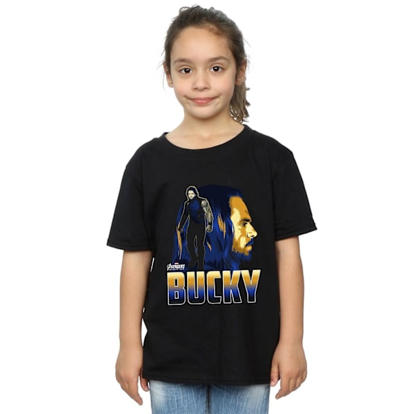 Marvel Girls Avengers Infinity War Bucky Character Bomull T-shirt Black 9-11 Years