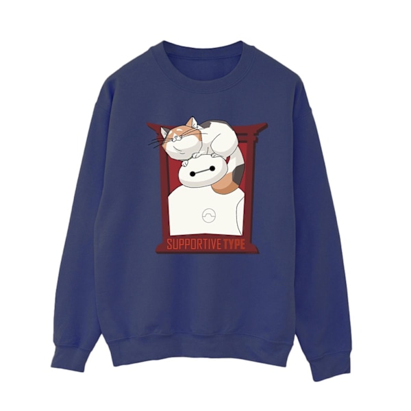 Disney Dam/Kvinnor Big Hero 6 Baymax Frame Support Sweatshirt Navy Blue M