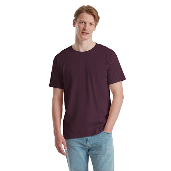 Fruit Of The Loom Herr Iconic 195 Ringspun Premium T-shirt S UK Dark Plum S UK