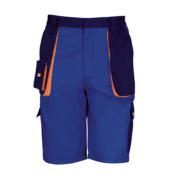 Result Unisex Work-Guard Lite Workwear Shorts (Andas och Vindtät) Royal / Navy / Orange 3XL