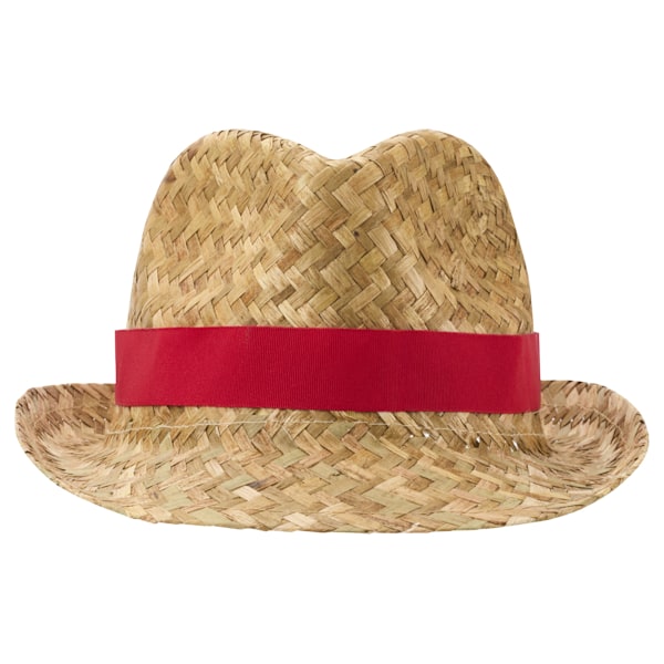 Floso Unisex Vuxen Pricus Solhatt i Halm One Size Natur/Röd Natural/Red One Size