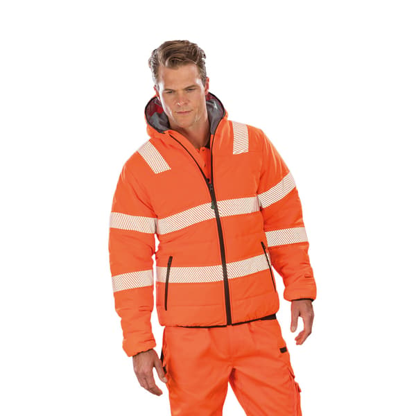 Result Genuine Recycled Herr Ripstop Vadderad Jacka L Fluorescerande Fluorescent Orange L