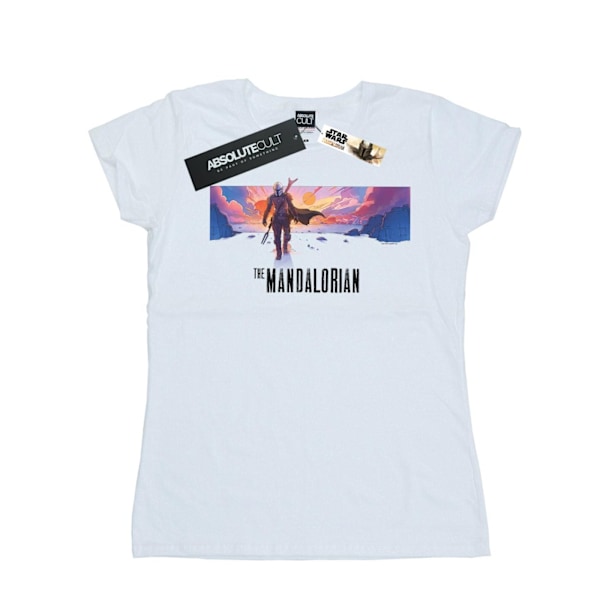 Star Wars Dam/Kvinnor The Mandalorian Landskap Bomull T-shirt White S