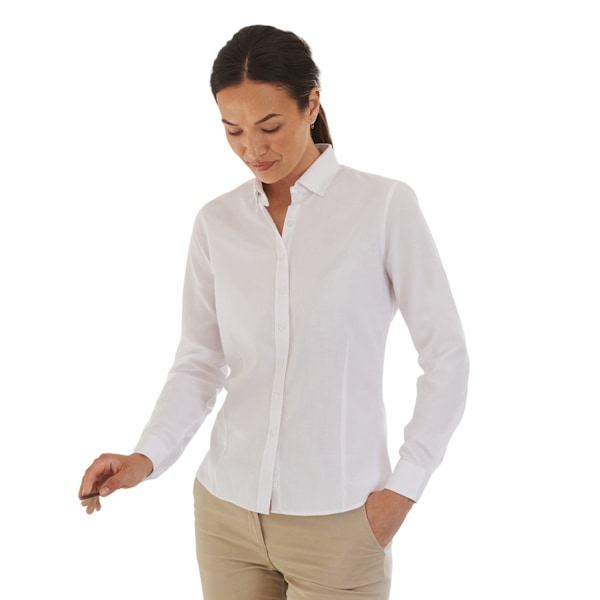 Henbury Dam/Dam Cotton Feel CoolPlus Långärmad Skjorta X White XS