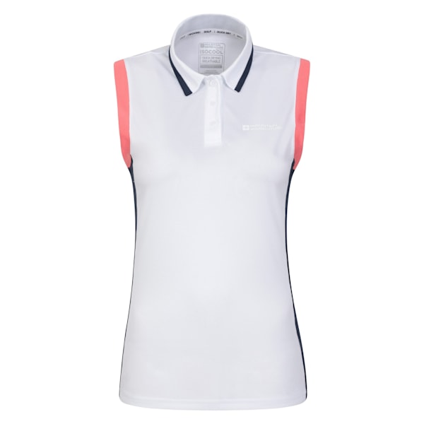 Mountain Warehouse Dam/Damer Klassisk Polo Hals Golf Väst Topp White 6 UK