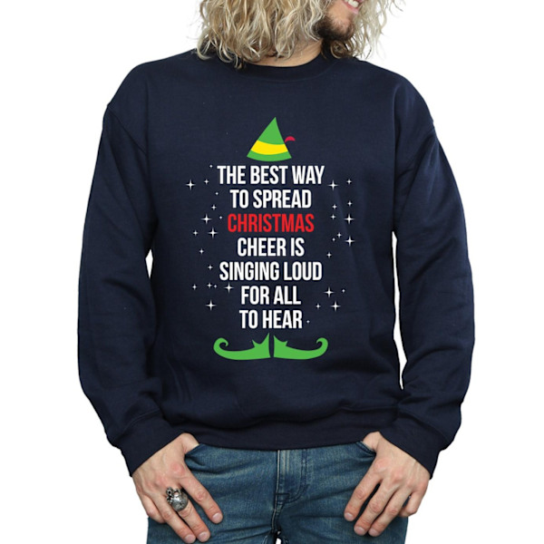 Elf Herr Julglädje Text Sweatshirt 3XL Marinblå Navy Blue 3XL