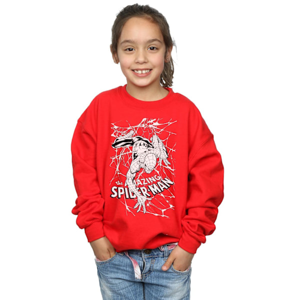 Marvel Girls Spider-Man Web Crawler Sweatshirt 9-11 år Röd Red 9-11 Years