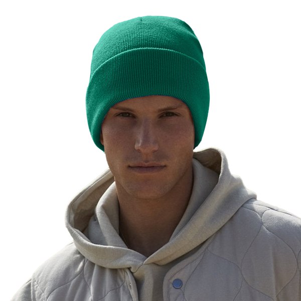 Beechfield Unisex Vuxen Original Cuffed Ekologisk Bomulls Beanie O Bottle Green One Size