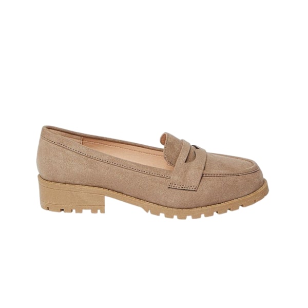 Dorothy Perkins Leoni breda loafers för dam/kvinna, storlek 7 UK, taupe Taupe 7 UK