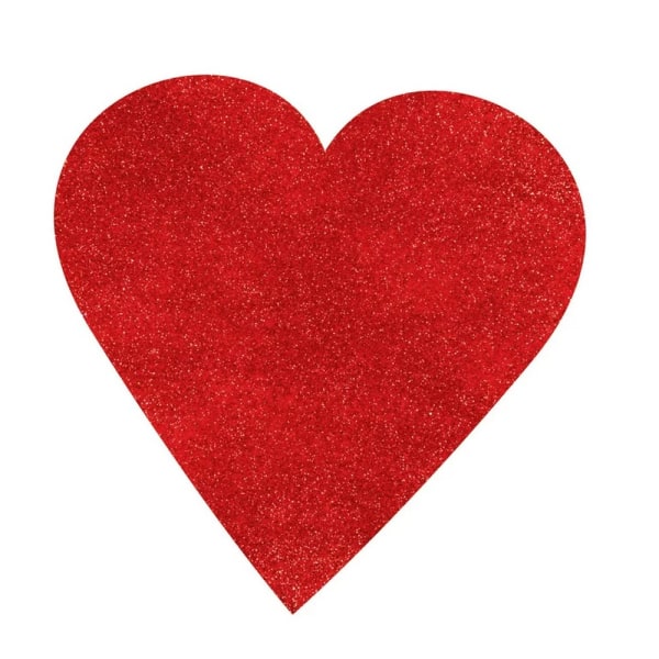 Unik festpapper glitter hjärta dekoration (pack med 6) One Siz White/Pink/Red One Size