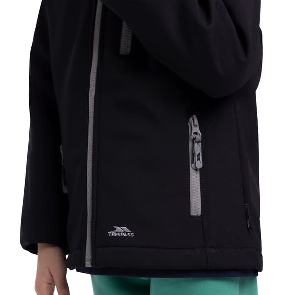 Trespass Barn/Barn Kian Softshell Jacka 7/8 År Svart Black 7/8 Years