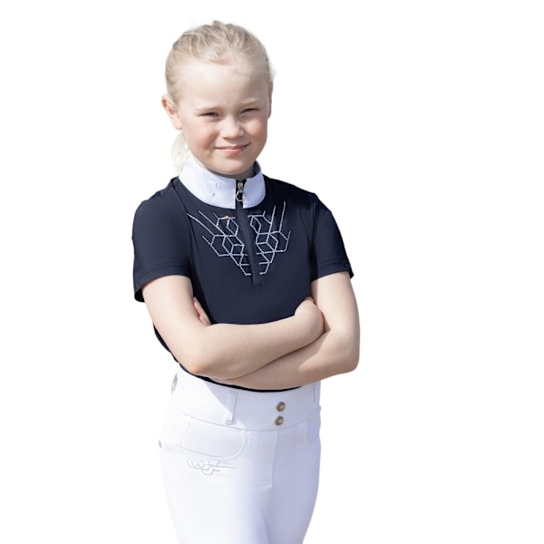 Coldstream Girls Next Generation Ledmore Diamante Show Shirt 13 Navy 13-14 Years