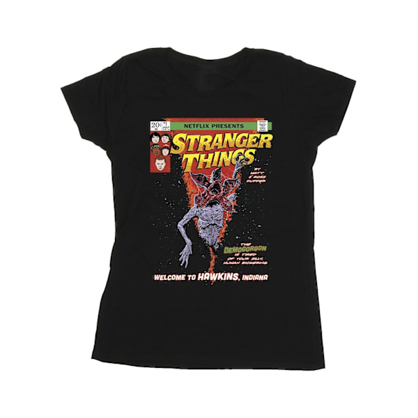 Netflix Dam/Kvinnor Stranger Things Comic Cover Bomull T-Shir Black L