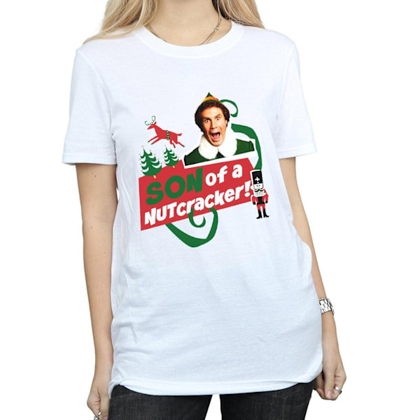 Elf Dam/Damer Son Of A Nutcracker Bomull Boyfriend T-Shirt White 3XL