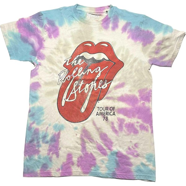 The Rolling Stones Unisex Adult Tour Of USA ´78 T-Shirt XL Vit White/Blue/Purple XL