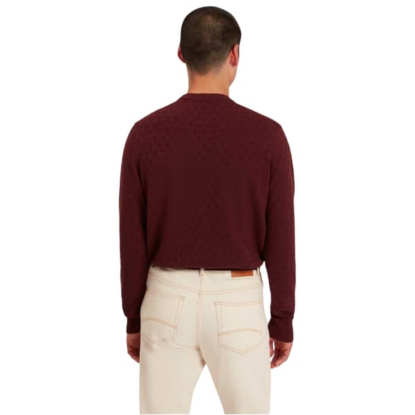 Ted Baker Herr Tröja Stickad Rundhalsad M Vinröd Maroon M