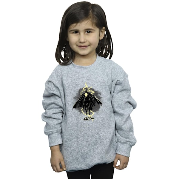 DC Comics Girls Black Adam Hovering Bolt Sweatshirt 7-8 år S Sports Grey 7-8 Years