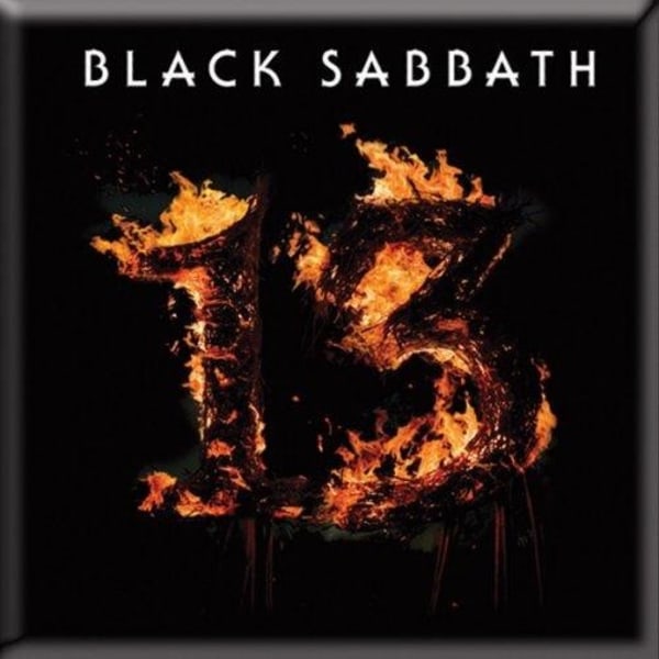 Black Sabbath 13 Flame kylskåpsmagnet En one size svart/vit/orange Black/White/Orange One Size