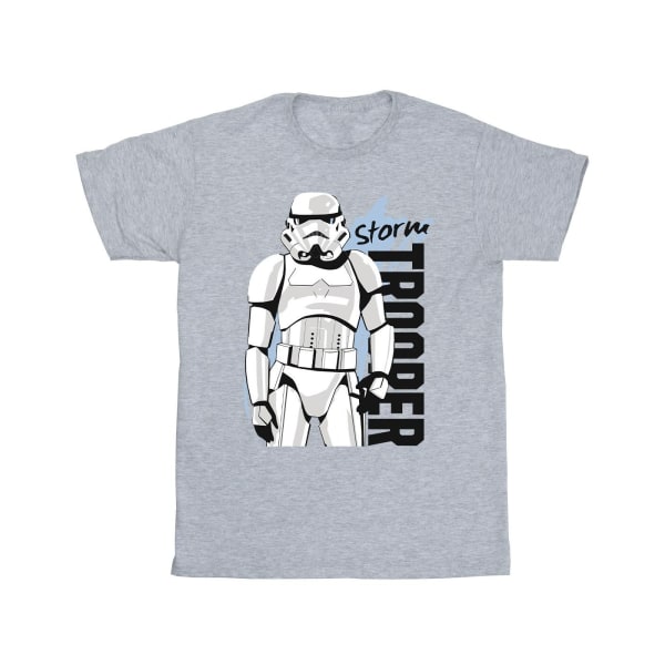 Star Wars Girls Storm Trooper T-shirt i bomull 7-8 år Sport G Sports Grey 7-8 Years