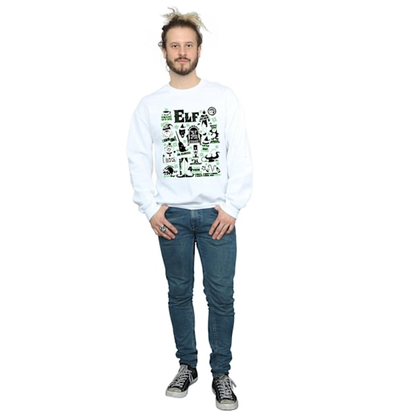 Elf Herr Infografisk Poster Sweatshirt S Vit White S