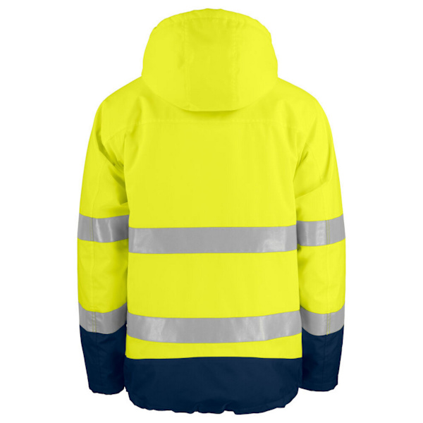 Projob Funktionell Vadderad Jacka med Reflextejp för Män 4XL Gul Yellow/Navy 4XL