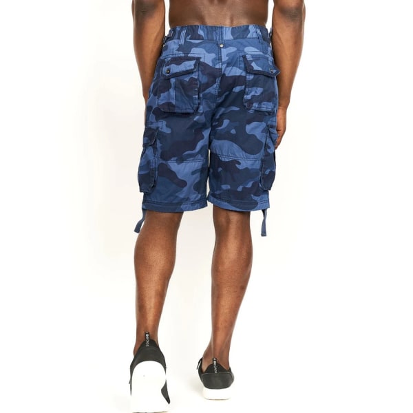 Crosshatch Mens Jimster Camo Cargo Shorts 36R Blå Blue 36R